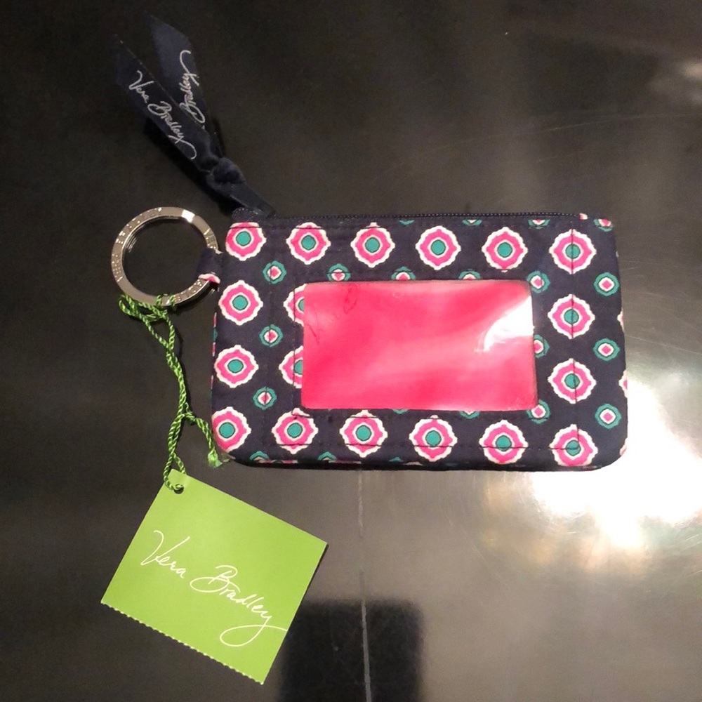 NWT Vera Bradley Zip ID Case Petal Dots